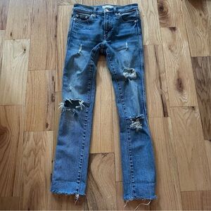 GAP Distressed High Rise Slim Straight Skinny Jeans Blue